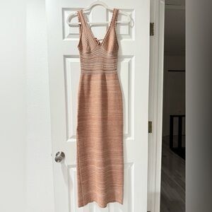 Elegant Tan Knit Dress